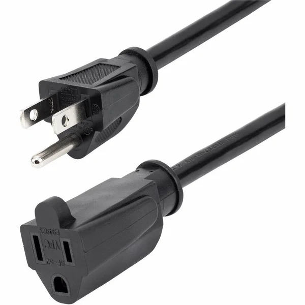 StarTech 15ft (4.5m) Power Extension Cord, NEMA5-15R to NEMA5-15P Black Extension Cord, 13A 125V, 16AWG, Computer Power Extension Cable - AC power extension cord 15ft/4.5m 16AWG power supply extension cable NEMA 5-15R to NEMA 5-15P connectors; 125V at 13A