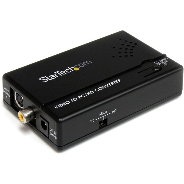 StarTech Composite and S-Video to VGA Video Scan Converter, TAA - Convert and Scale a Composite or S-Video Signal to Work with a VGA Display - video converter - composite to vga - s-video to vga - rca to vga - scan converter