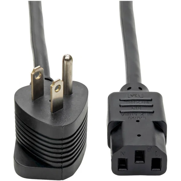 Tripp Lite by Eaton Piggyback Extension Cord NEMA 5-15P/5-15R to C13 - 13A 125V 16 AWG 6 ft. (1.83 m) Black - 6 ft. (1.83 m) Black Piggyback Power Cord