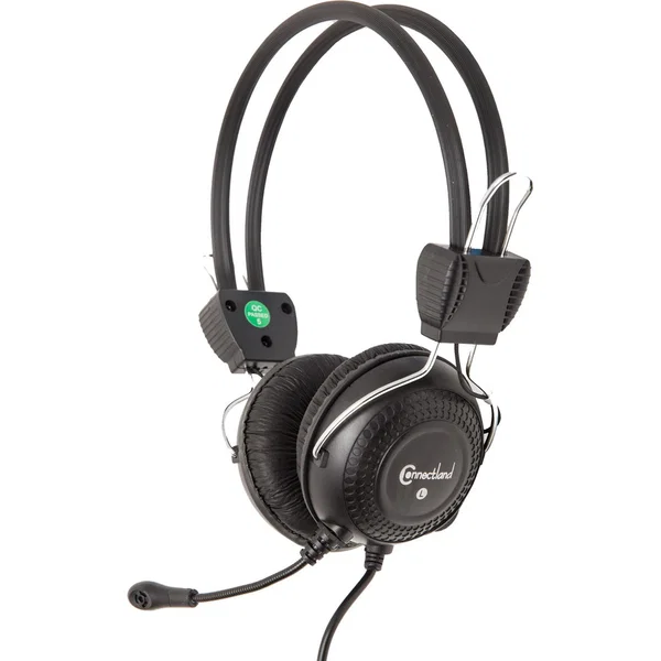 Connectland Stereo PC Headset With Flexible Boom Microphone - Stereo - Mini-phone (3.5mm) - Wired - 32 Ohm - 20 Hz to 20 kHz - Over-the-head - Binaural - Circumaural - Omni-directional Microphone