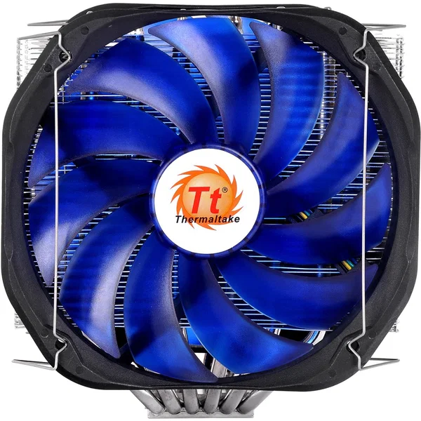Thermaltake Frio Extreme Cooling Fan/Heatsink - 5.51" Maximum Fan Diameter - 2 x Fan(s) - 6 x Heat Pipe(s) - 106.20 CFM Maximum Airflow - 1800 rpm - 4-pin - Compatible Intel Socket: R LGA-2011, B LGA-1366, H2 LGA-1155, H LGA-1156 - Compatible AMD Socket: 