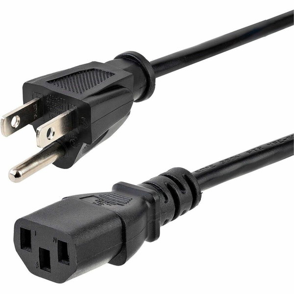 StarTech 12ft (3.6m) Computer Power Cord, NEMA 5-15P to C13, 10A 125V 18AWG, Black Replacement AC PC Power Cord TV/Monitor Power Cable - 12ft (3.6m) 18AWG flexible computer power cord w/ NEMA 5-15P and IEC 60320 C13 connectors; Rated for 125V 10A; UL list