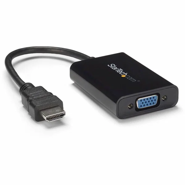 StarTech HDMI to VGA Adapter - With Audio - 1080p - 1920 x 1080 - Black - HDMI Converter - VGA to HDMI Monitor Adapter - Convert an HDMI video signal to VGA, with discrete audio output - hdmi to vga and audio converter - hdmi to vga adapter with audio - h