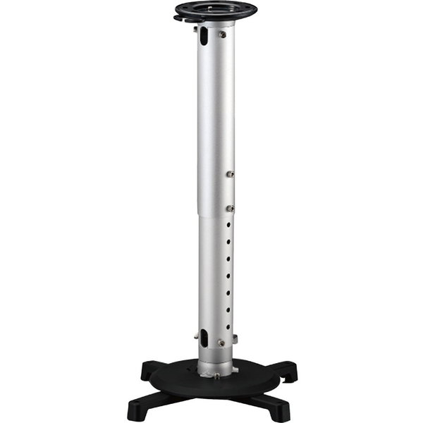 Amer Mounts Extendable Universal Ceiling Projector Mount - Black/Silver - Up to 33 lb projectors, extends 16.5" to 22.7" , +/-25º tilt, 360º rotation