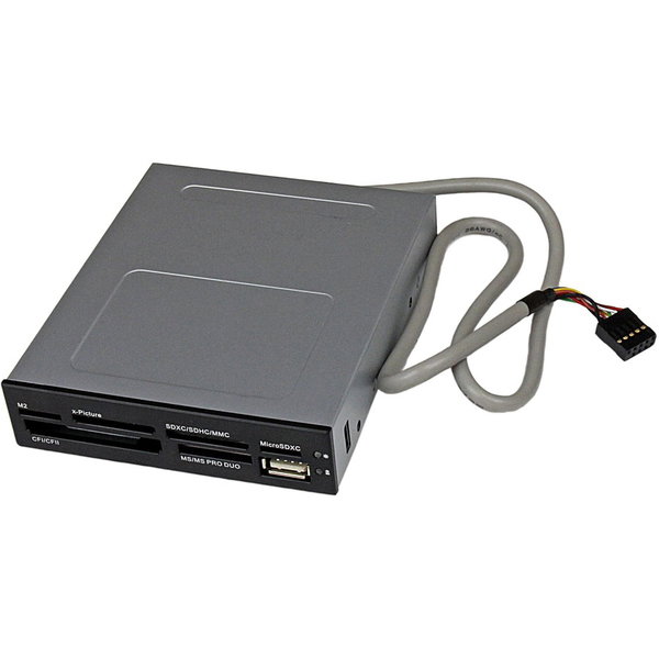 StarTech 3.5in Front Bay 22-in-1 USB 2.0 Internal Multi Media Memory Card Reader, Black, TAA - Add front panel access to 22 different types of flash memory cards - Internal Card Reader - 3.5" Internal Card Reader - Internal Memory Card Reader - Front Bay 