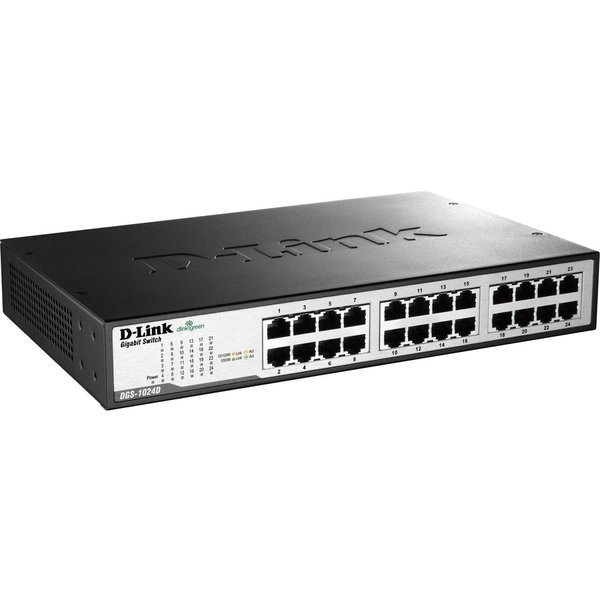 D-Link DGS-1024D 24-Port Gigabit Unmanaged Metal Desktop or Rackmount Switch - 24-Port Gigabit Unmanaged Metal Desktop or Rackmount Switch