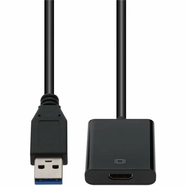 AddOn 8in USB A 3.0 (Male) to HDMI (Female) Black Adapter, 1080P 60Hz - 8.04" HDMI/USB A/V Cable for MacBook, PC, Monitor, Projector, Audio/Video Device - First End: 1 x USB 3.1 Type A - Male - Second End: 1 x HDMI Digital Audio/Video - Female - Supports 