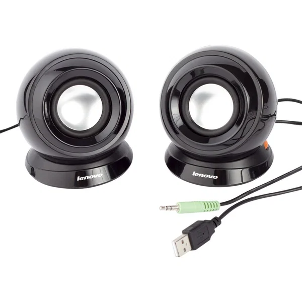 Lenovo M0520 2.0 Speaker System - 2 W RMS - Black - 90 Hz to 20 kHz - Headphone - USB