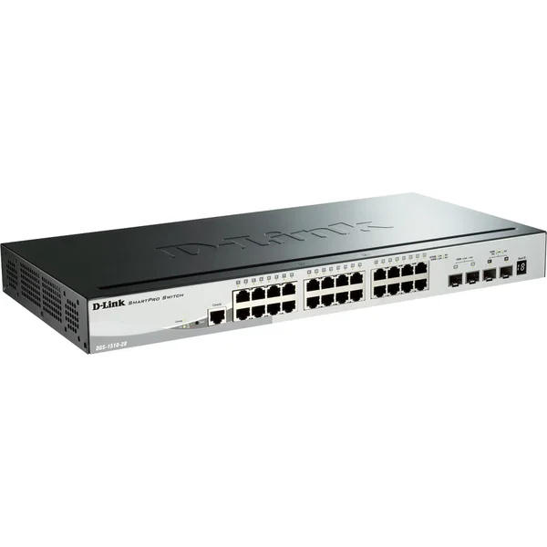 DGS-1510 Series Smart Managed 28-Port Gigabit Switch including 4 10GbE SFP+ Ports - 28 Ports - Manageable - Gigabit Ethernet, 10 Gigabit Ethernet - 10/100/1000Base-T, 10GBase-X - 3 Layer Supported - Twisted Pair, Optical Fiber - 1U - Rack-mountable - Life