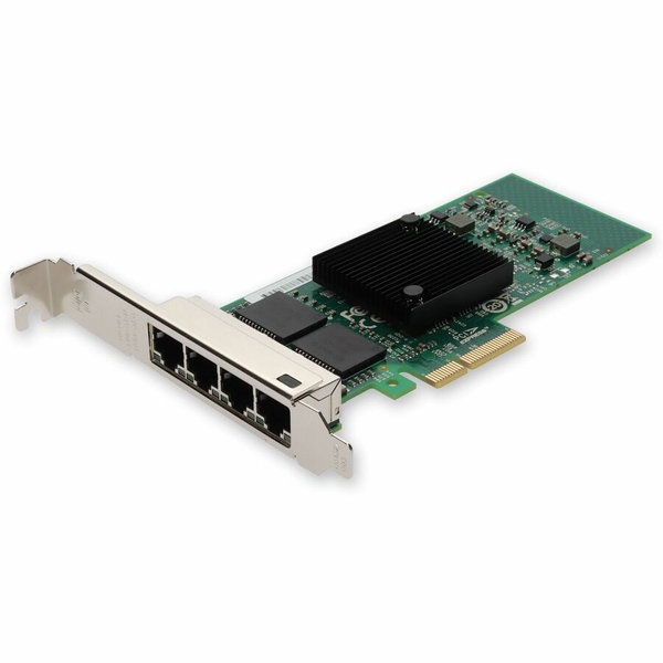 AddOn Intel E1G44HT Comparable 10/100/1000Mbs Quad Open RJ-45 Port 100m PCIe x4 Network Interface Card - 100% compatible and guaranteed to work