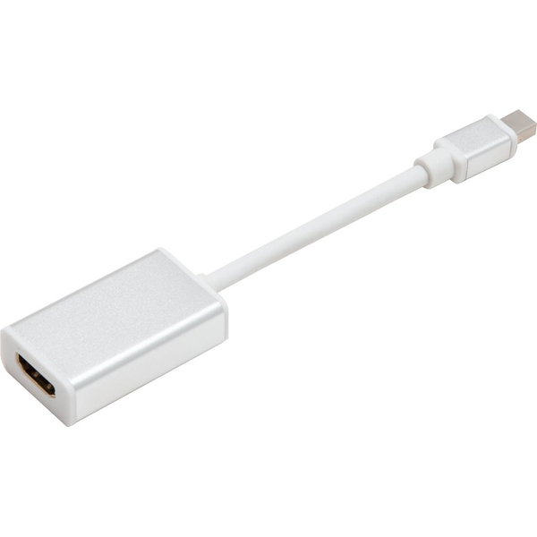 SYBA Multimedia 6" Mini DisplayPort v1.2 to HDMI v1.4b 4K Adapter Audio/3D Video Cable - Silver - 6" HDMI/Mini DisplayPort A/V Cable for Audio/Video Device, TV, Monitor - First End: 1 x Mini DisplayPort 1.2 Digital Audio/Video - Second End: 1 x HDMI 1.4b 