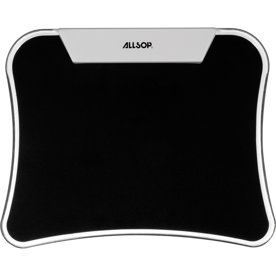 Allsop LED Mousepad - Black - (30865) - 9" Height x 11" Width - Black - Rubber, Metal