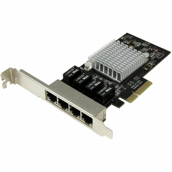 StarTech 4-Port Gigabit Ethernet Network Card - PCI Express, Intel I350 NIC - Quad Port PCIe Network Adapter Card w/ Intel Chip - Add four Gigabit Ethernet ports to a client, server or workstation through one PCI Express slot - 4-port Gigabit Ethernet net