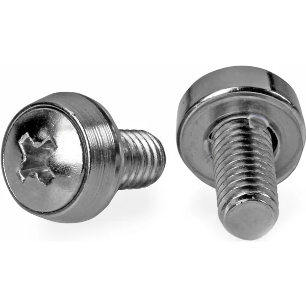 StarTech M6 x 12mm, Screws, 100 Pack, M6 Mounting Screws for Server Rack & Cabinet, TAA - Install your rack-mountable hardware securely with these high quality screws - M6 Rack Screws - M6 Mounting Screws - M6x12mm Screws - M6 x 12mm Mounting Screws - M6 