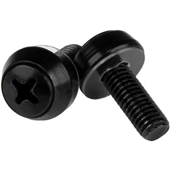 StarTech M6 x 12mm, Screws, 50 Pack, Black, M6 Mounting Screws for Server Rack & Cabinet, TAA - Install your rack-mountable hardware securely with these high quality screws - M6 Rack Screws - M6 Mounting Screws - M6x12mm Screws - M6 x 12mm Mounting Screws