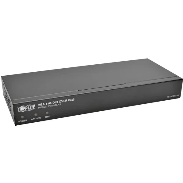 Eaton Tripp Lite Series 8-Port VGA over Cat5/6 Splitter/Extender, Box-Style Transmitter for Video/Audio, Up to 1000 ft. (305 m), TAA - 1 Input Device - 1000 ft Range - 8 x Network (RJ-45) - 1 x VGA In - 1 x VGA Out - 1920 x 1440 - Twisted Pair - Category 