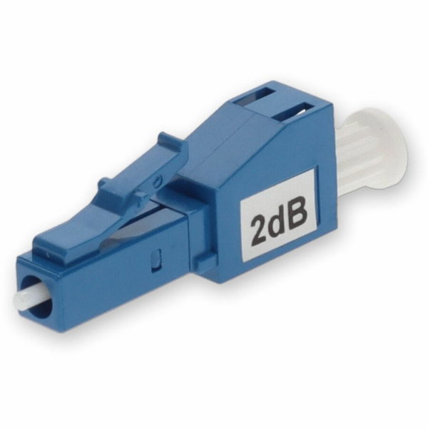 AddOn 2-Pack 2dB fixed Male to Female LC/UPC SMF OS1 Simplex fiber Attenuator - 100% compatible and guaranteed to work
