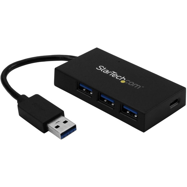 StarTech 4 Port USB 3.0 Hub, USB-A to USB-C & 3x USB-A SuperSpeed 5Gbps, Self or USB Bus Powered, USB BC 1.2 Charging Hub, TAA - 4 Port USB 3.0 hub - USB-A host to 3x USB Type-A + 1x USB-C - SuperSpeed 5Gbps (USB 3.1/3.2 Gen 1) - USB Bus or Self Powered p