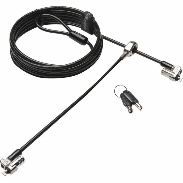 Kensington MicroSaver Cable Lock - Keyed Lock - Black, Silver - Carbon Steel - For Notebook