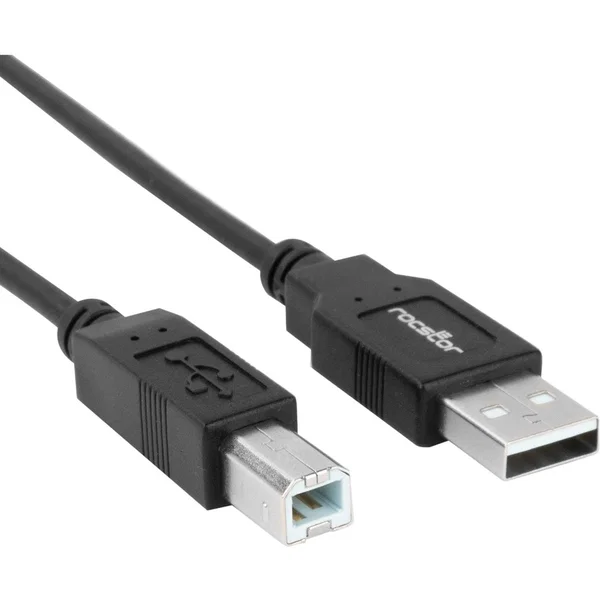 Rocstor Premium High Speed USB 2.0 - 10 ft USB cable - 4 pin USB Type A (M) - 4 pin USB Type B (M) - 1.8 m (USB / Hi-Speed USB ) - Type A Male - Type B Male - For printers, scanners or external USB hard drives - 10ft CABLE M/M - 10 ft USB Data Transfer Ca