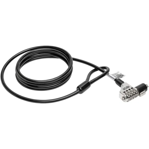 Eaton Tripp Lite Series Security Lock for Laptops and Peripherals, 4-Digit Combination, 6 ft. (1.83 m) Cable - Resettable - 4-digit Combination Lock - Polyvinyl Chloride (PVC) - 6 ft - For Notebook, Docking Station