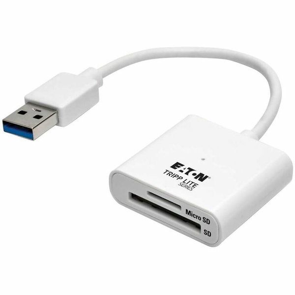 Eaton Tripp Lite Series USB 3.2 Gen 1 SuperSpeed SD/Micro SD Memory Card Media Reader with Built-In Cable, 6-in. (15.24 cm) - SD, SDHC, SDXC, microSD, Dual-Voltage MultimediaCard (MMC), Reduced Size MultiMediaCard (MMC), High Speed MultiMediaCard (HS-MMC)