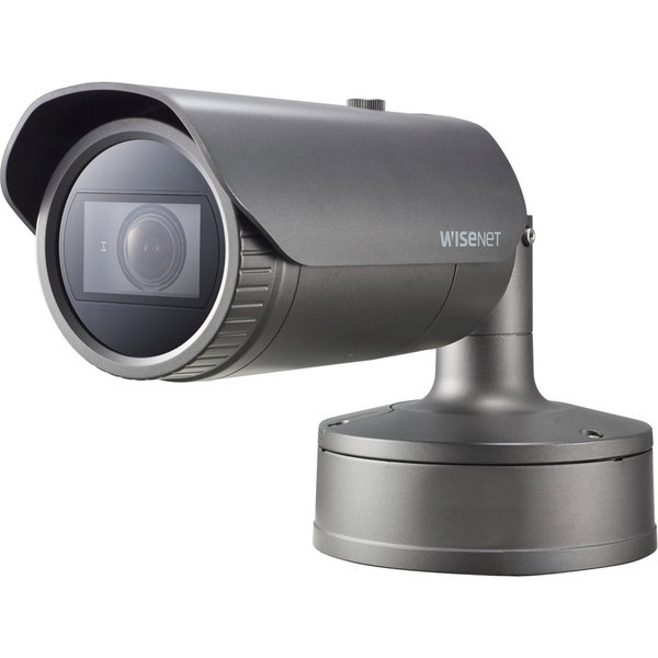 Wisenet XNO-8080R 5 Megapixel Network Camera - Color - Bullet - Dark Gray - 164.04 ft Infrared Night Vision - H.265, H.264 (MPEG-4 Part 10/AVC), MJPEG - 2560 x 1920 - 3.70 mm- 9.40 mm Varifocal Lens - 2.5x Optical - 30 fps - CMOS - Pole Mount - IK10 - IP6