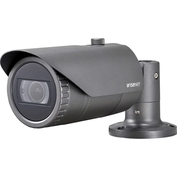 Wisenet HCO-6070R 2 Megapixel Full HD Surveillance Camera - Color - Bullet - Dark Gray - 98.43 ft Infrared Night Vision - 1920 x 1080 - 3.20 mm- 10 mm Varifocal Lens - 3.1x Optical - CMOS - IK10 - IP66 - Vandal Resistant