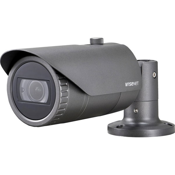 Wisenet HCO-6080R 2 Megapixel Full HD Surveillance Camera - Color - Bullet - Dark Gray - 98 ft Infrared Night Vision - 1920 x 1080 - 3.20 mm- 10 mm Varifocal Lens - 3.1x Optical - CMOS - Pole Mount, Box Mount - IK10 - IP66 - Vandal Resistant