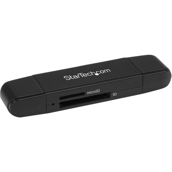 StarTech USB 3.0 Memory Card Reader for SD and microSD Cards - USB-C and USB-A - Portable USB SD and microSD Card Reader - Access multiple types of flash memory cards on a USB-C or USB-A phone, tablet, or laptop - USB Memory Card Reader for SD & microSD C