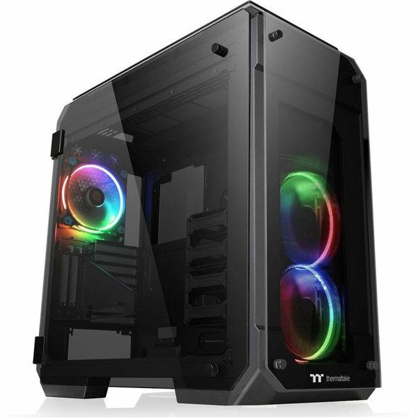 Thermaltake View 71 Tempered Glass RGB Edition Full Tower Chassis - Full-tower - Black - SPCC, Tempered Glass - 7 x Bay - Mini ITX, Micro ATX, ATX, EATX Motherboard Supported - 9 x Fan(s) Supported - 7 x Internal 3.5" Bay - 10x Slot(s) - 4 x USB(s) - 1 x 