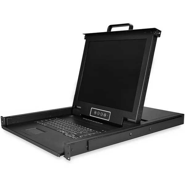 StarTech 8 Port Rackmount KVM Console w/ Cables - Integrated KVM Switch w/ 17" LCD - 1U LCD KVM Drawer 50000 MTBF - USB + VGA Support - Rackmount KVM Console w/ 17in Active Matrix TFT LCD Monitor / 1280 x 1024 / 8 Port VGA KVM Switch / 1U LCD KVM Drawer /