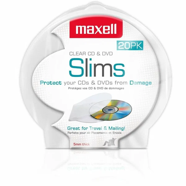 Maxell CD-356 Optical Disc Case - Sleeve - Polypropylene - Clear - 1 CD/DVD