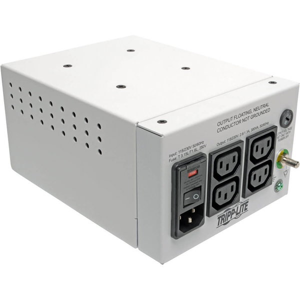 Eaton Tripp Lite Series Isolator Series Dual-Voltage 115/230V 300W 60601-1 Medical-Grade Isolation Transformer, C14 Inlet, 4 C13 Outlets - 300 VA - 120 V AC, 230 V AC Input - 115 V AC, 230 V AC Output