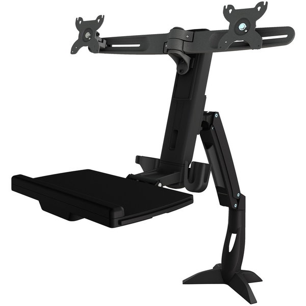 Amer Mounts Clamp Mount for Flat Panel Display, Keyboard, Scanner, Mouse - 2 Display(s) Supported - 24" Screen Support - 18.74 lb Load Capacity - 75 x 75, 100 x 100