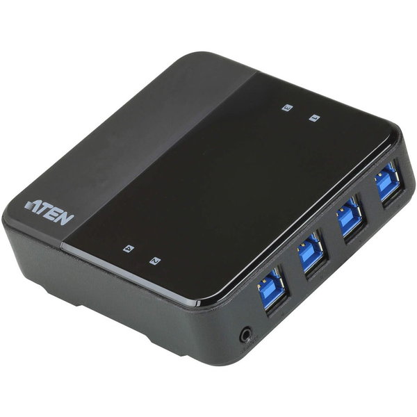ATEN US3344 4 x 4 USB 3.2 Gen1 Peripheral Sharing Switch - USB 3.2 Gen 1 (3.1 Gen 1) Type-B - 8 USB Port(s) - PC, Mac, Linux