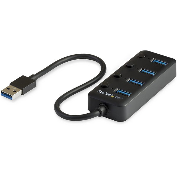 StarTech 4 Port USB 3.0 Hub - USB Type-A to 4x USB-A with Individual On/Off Port Switches - SuperSpeed 5Gbps USB 3.2 Gen 1 - Bus Power - 4 port USB 3.0 hub with individual port switches - 4x USB Type-A ports - SuperSpeed 5Gbps (USB 3.2/3.1 Gen 1) - Bus po