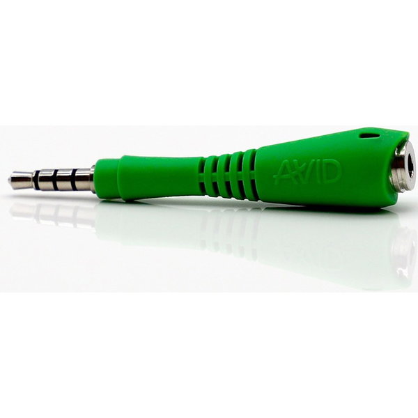 AVID Fishbone Flexible TRRS Adapter with 3.5mm Pin and Jack - Mini-phone Audio Male - Mini-phone Audio Female - Green - 1