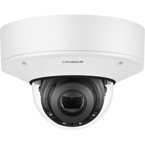 Wisenet XNV-6081R 2 Megapixel Outdoor HD Network Camera - Color, Monochrome - Dome - White - 164.04 ft Infrared - MJPEG, H.264, H.265 - 1920 x 1080 - 2.80 mm- 12 mm Zoom Lens - 4.3x Optical - 30 fps - CMOS - Hanging Mount, Conduit Mount