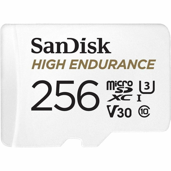 SanDisk High Endurance 256 GB Class 10/UHS-I (U3) microSDXC - 1 - 100 MB/s Read - 40 MB/s Write - 2 Year Warranty