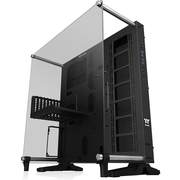 Thermaltake Core P5 TG V2 Black Edition Gaming Computer Case - Mid-tower - Black - SPCC, Tempered Glass - 6 x Bay - 0 - ATX, Mini ATX, Mini ITX Motherboard Supported - 7 x Fan(s) Supported - 6 x Internal 2.5"/3.5" Bay(s) - 8x Slot(s) - 4 x USB(s) - 1 x Au