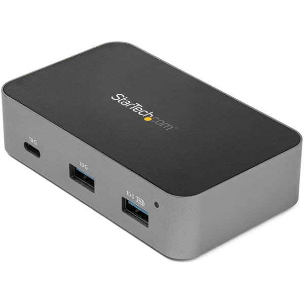 StarTech 4-Port USB C Hub, USB 3.2 Gen 2 (10 Gbps), 3x USB-A & 1x USB-C, Powered, Universal Adapter Included, TAA - USB C hub adds 1x USB-C + 3x USB-A ports (incl. one fast-charge BC 1.2) to your USB-C laptop or tablet - Universal power adapter incl. - US
