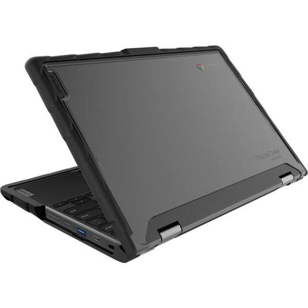 Gumdrop DropTech Lenovo 500e Chromebook Case Gen 2 - For Lenovo Chromebook - Black, Clear - Shock Resistant, Drop Proof, Shock Absorbing, Drop Resistant - Silicone, Polycarbonate