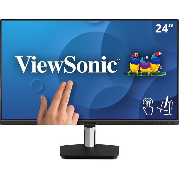 ViewSonic TD2455 24 Inch 1080p Touch Screen Monitor, 10-Point Multi-Touch IPS for Collaborative Offices, USB-C with Daisy Chain, Advanced Ergonomics, HDMI, DisplayPort Out - TD2455 - 1080p 10-Point Multi Touch Screen Monitor with Dual-Hinge, USB-C, HDMI, 