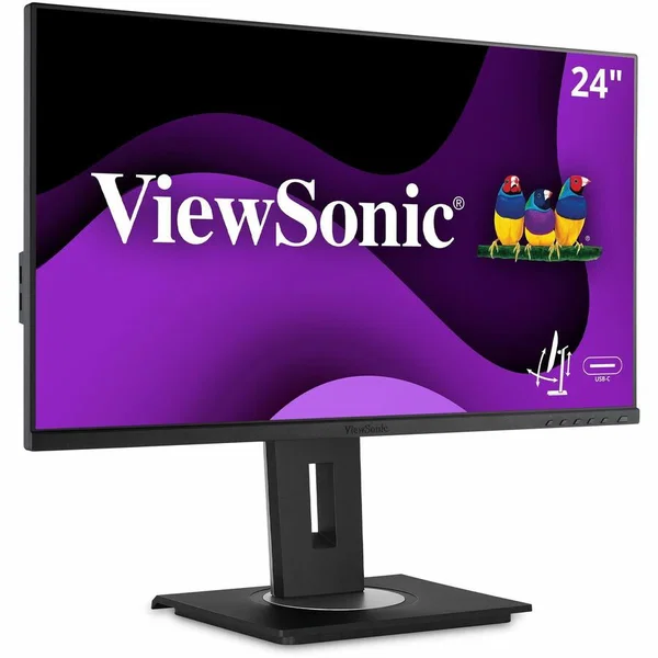 ViewSonic VG2456 24 Inch 1080p Monitor, IPS Display with 60W USB-C for Smooth Home and Office Productivity, Full Ergonomic Adjustability, RJ45, HDMI, and DisplayPort Inputs - Ergonomic VG2456 - 1080p Monitor with USB-C, Built-In Docking, RJ45 and 40 Degre