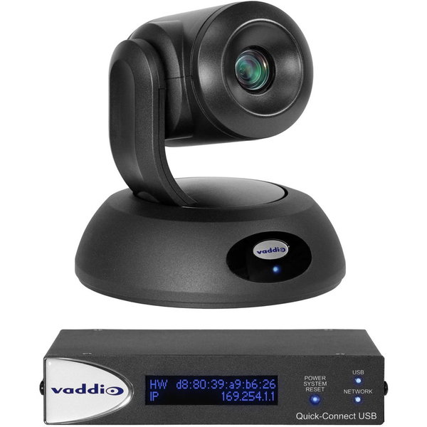 Vaddio RoboSHOT Elite Series 30E QUSB Video Conferencing System - Includes PTZ Camera and USB Interface - Black - 8.6 Megapixel Interpolated - 1920 x 1080 Video - Exmor R CMOS Sensor - Auto/Manual - Network (RJ-45) - Computer