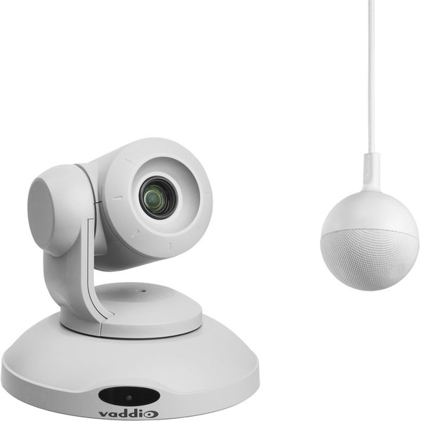 Vaddio ConferenceSHOT AV HD Conference Room System - Includes PTZ Camera and Ceiling Microphone - White - 2.4 Megapixel Interpolated - 1920 x 1080 Video - Exmor CMOS Sensor - Auto/Manual - Microphone - Network (RJ-45) - For Computer