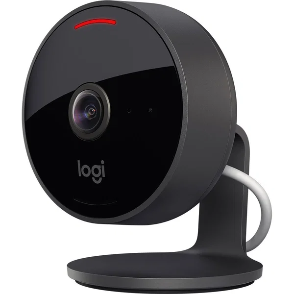 Logitech Indoor HD Network Camera - Graphite - 15 ft Infrared Night Vision - Table Mount, Shelf Mount, Wall Mount, Ceiling Mount - Apple HomeKit Supported - IP64 - Water Proof