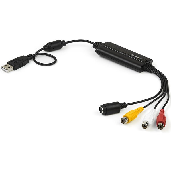 StarTech USB Video Capture Adapter Cable - S-Video/Composite to USB 2.0 - TWAIN Support - Analog to Digital Converter - Windows Only - USB 2.0 video capture adapter cable converts Composite/S Video & RCA audio to digital media (VCR/VHS to DVD/PC) - Analog