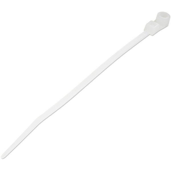 StarTech 4"(10cm) Cable Ties with Mounting Hole, 7/8"(24mm) Dia, 18lb(8kg) Tensile Strength, Nylon Zip Ties, UL Listed, 100 Pack, TAA - 100 pk cable tie with mounting hole for 0.94in/24mm bundle dia - Screw down mountable head self locking nylon zip ties/